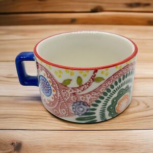 Pier One Imports Coffee Tea Mug Paisley Replacement Stacking 6 oz. Cup Stoneware